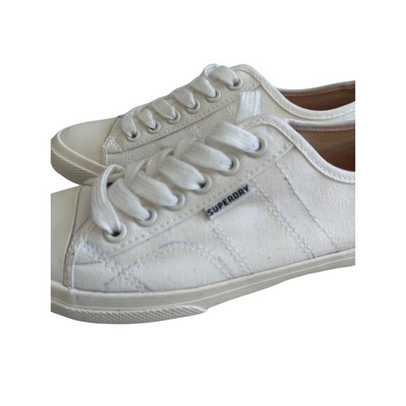 SUPERDRY Women's White Blue Stitch Sneakers Size 6 NEW NWOB - Picture 4 of 13